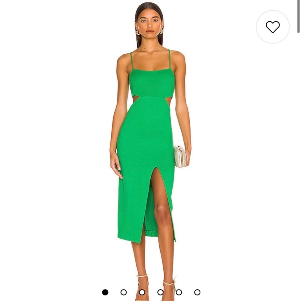 h:ours Green Cutout Midi Dress